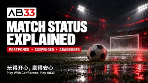 An empty floodlit football pitch in rainy conditions, illustrating interrupted-match updates.